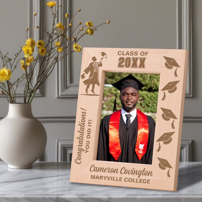 Personalised Graduation Name, School/College, Year Etched Frames (Creator Uploaded)