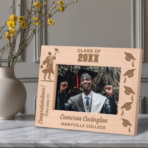 Personalised Graduation Name, School/College, Year Etched Frames