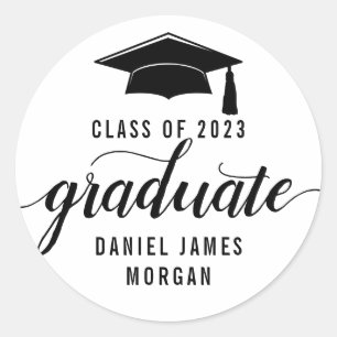Personalised Graduation Party Class Of 2023 Classic Round Sticker