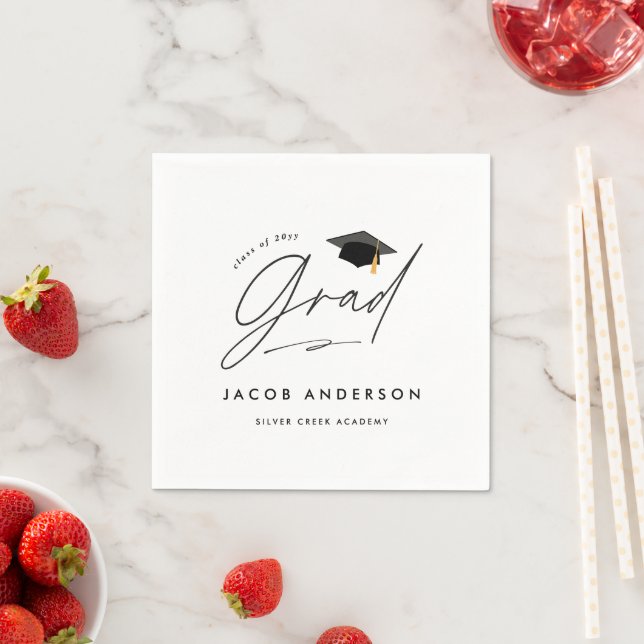 Personalised Graduation Party Custom Name Napkin (Insitu)