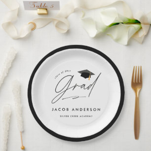 Personalised Graduation Party Custom Name Paper Plate
