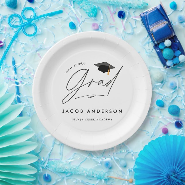 Personalised Graduation Party Custom Name Paper Plate (Party)