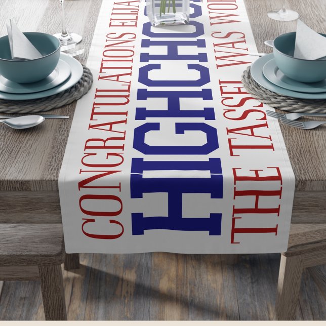 Personalised Graduation party decoration Short Table Runner (Creator Uploaded)