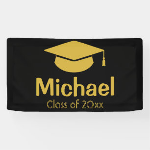 Personalised Graduation Party Gold Class of 2023 Banner
