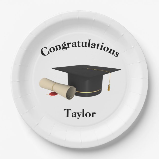 Personalised Graduation Party Paper Plate - GC (Front)