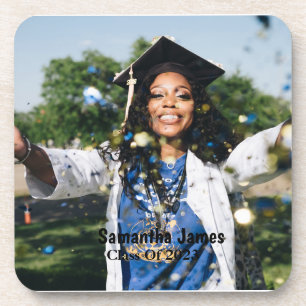 Personalised Graduation Photo and Name Coaster
