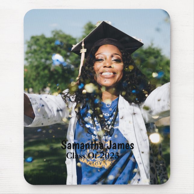 Personalised Graduation Photo and Name  Mouse Pad (Front)