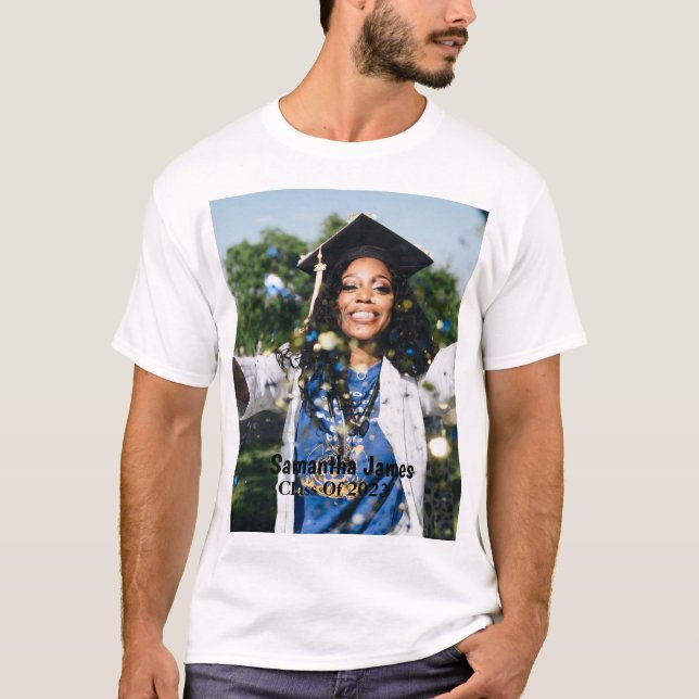 Personalised Graduation Photo and Name  T-Shirt (Front)