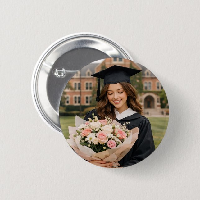 Personalised Graduation Photo Button (Front & Back)