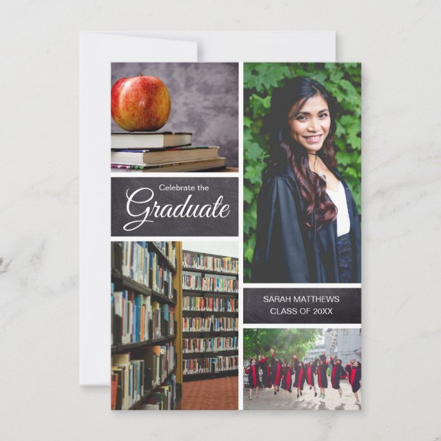 Personalised Graduation Photo collage Announcement (Front)