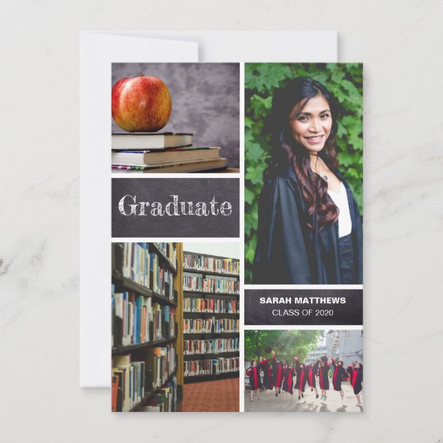 Personalised Graduation Photo collage Announcement (Front)