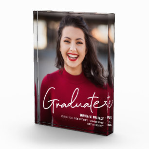 Personalised Graduation Photo Graduate script Block