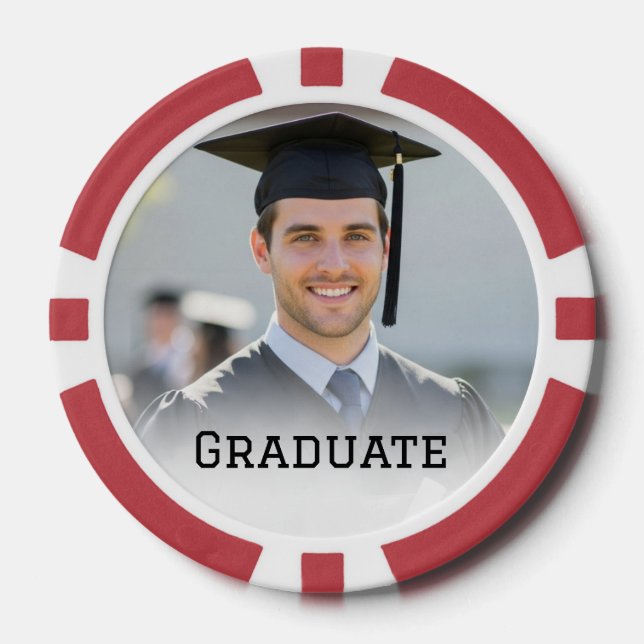 Personalised Graduation Photo Keepsake Memory Gift Poker Chips (Front)