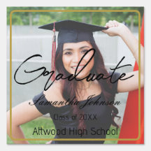 Personalised Graduation Photo Outdoor Yard Sign