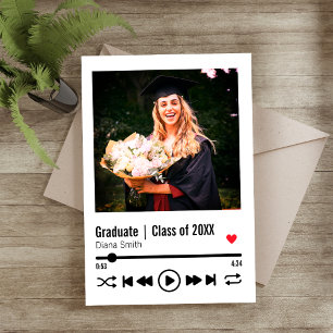 Personalised Graduation Photo Song Playlist Holiday Card