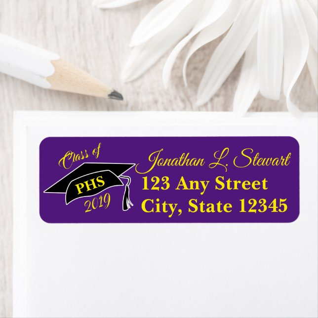 Personalised Graduation Return Address Labels (Insitu)