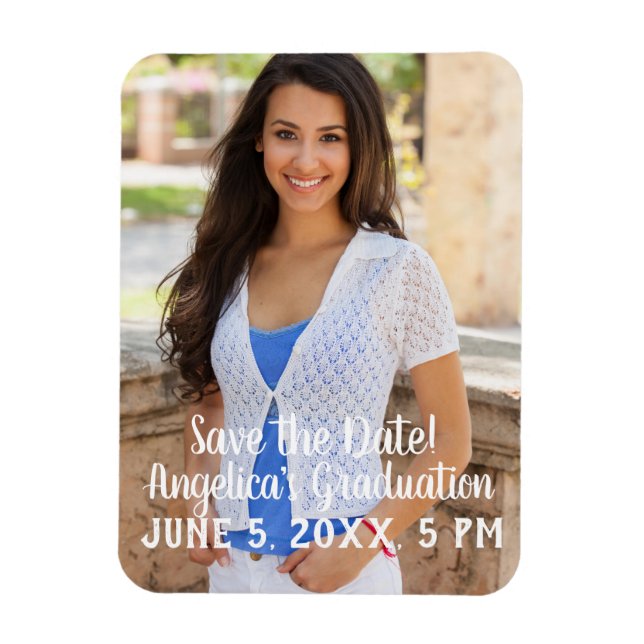 Personalised Graduation Save the Date Photo Magnet (Vertical)