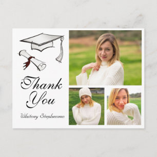Personalised Graduation Thank You Card 3 Photos