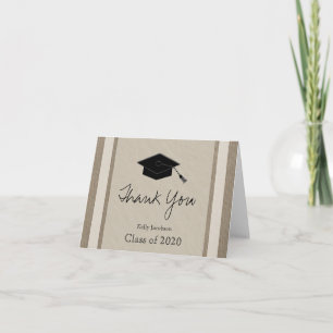 Personalised Graduation Thank You Card -- Burlap