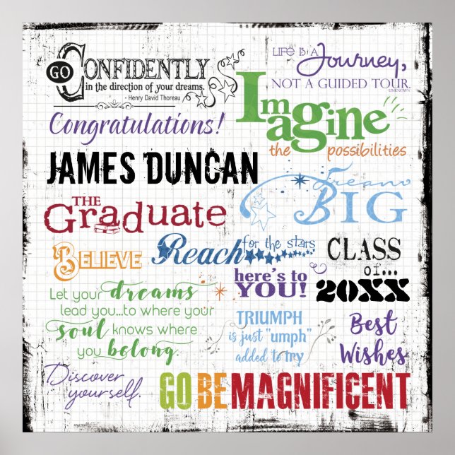 Personalised Graduation Word Art Poster (Front)