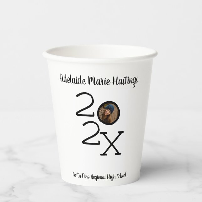 Personalised Graduation Year Custom Photo Party Paper Cups (Front)