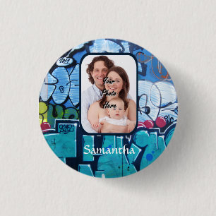 Personalised graffiti 3 cm round badge