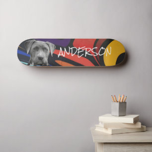 Personalised Graffiti family dog skateboard