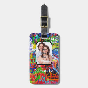 Personalised graffiti luggage tag