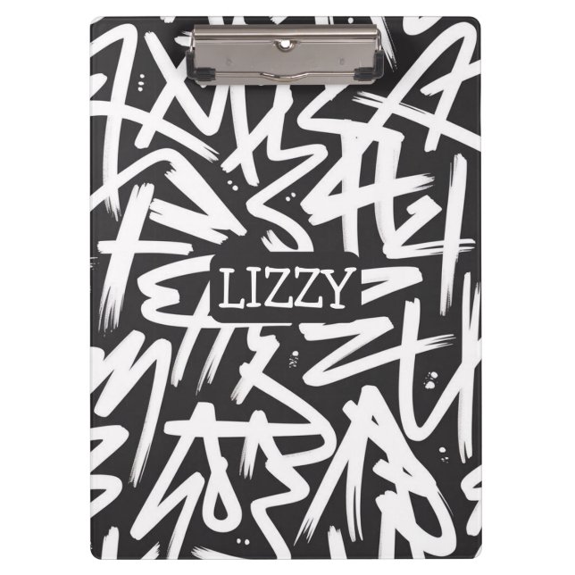 Personalised Graffiti Name Pattern — Custom Urban Clipboard (Front)