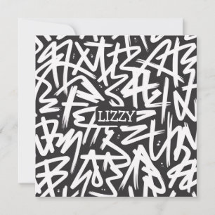 Personalised Graffiti Name Pattern — Custom Urban Invitation