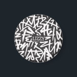 Personalised Graffiti Name Pattern — Custom Urban Magnet<br><div class="desc">Make it truly yours with this bold personalised graffiti design. Featuring a dense black and white graffiti tag pattern inspired by authentic street art, this design includes a customisable name displayed prominently for a striking urban look. Easily add your own name, your cool nickname or text to create a one-of-a-kind...</div>