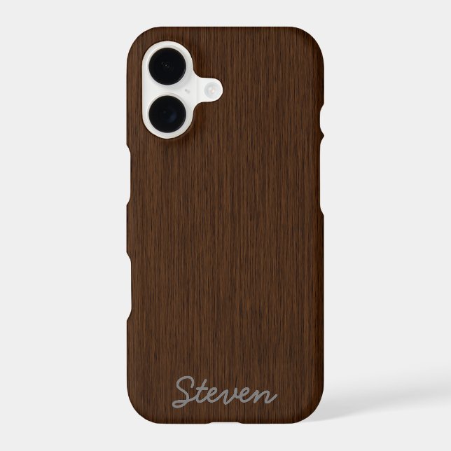 Personalised Grainy Dark Wood (Back)