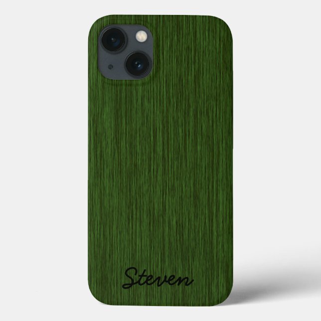 Personalised Grainy Green Wood Case-Mate iPhone Case (Back)
