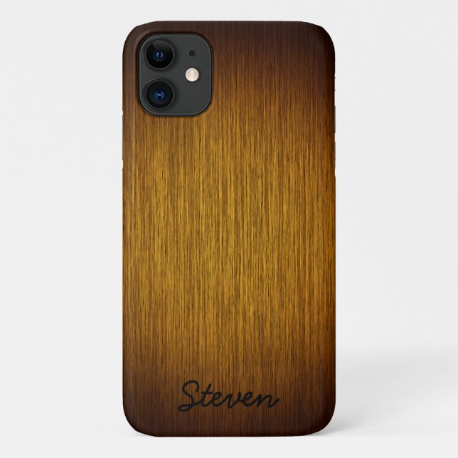 Personalised Grainy Tobacco Sunburst Wood Case-Mate iPhone Case (Back)