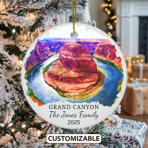 Personalised Grand Canyon, Arizona Gift Ceramic Tree Decoration