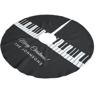Personalised grand piano keys Christmas Holiday Brushed Polyester Tree Skirt