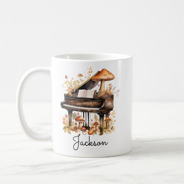 Personalised Grand Piano Mug – Custom Name  (Left)