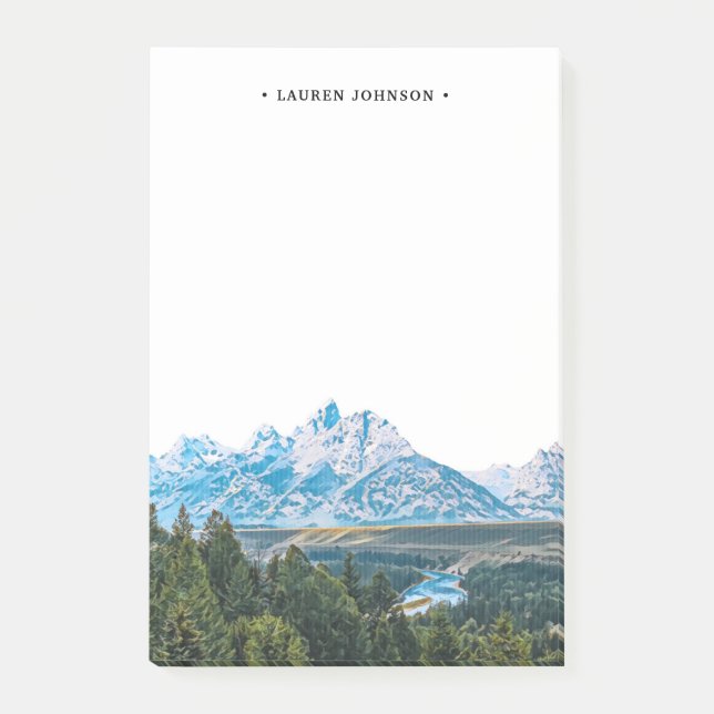 Personalised Grand Teton Rocky Mountain Post-it Notes (Front)