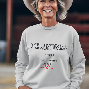 Personalised grandchildren name and year "Grandma" Sweatshirt