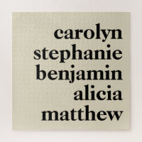 Personalised Grandchildren Names | Cream and Black