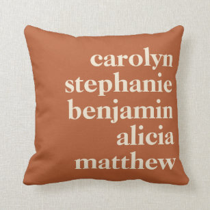 Personalised Grandchildren Names in Rust Cushion