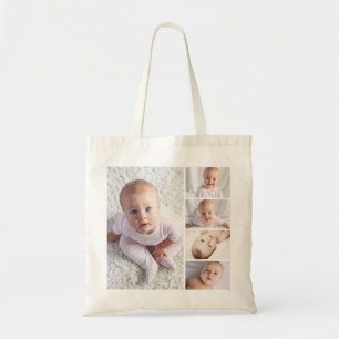 Personalised Grandchildren's 5 Photo Collage Tote Bag