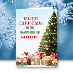 Personalised Granddaughter Merry Christmas Card