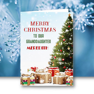 Personalised Granddaughter Merry Christmas Card