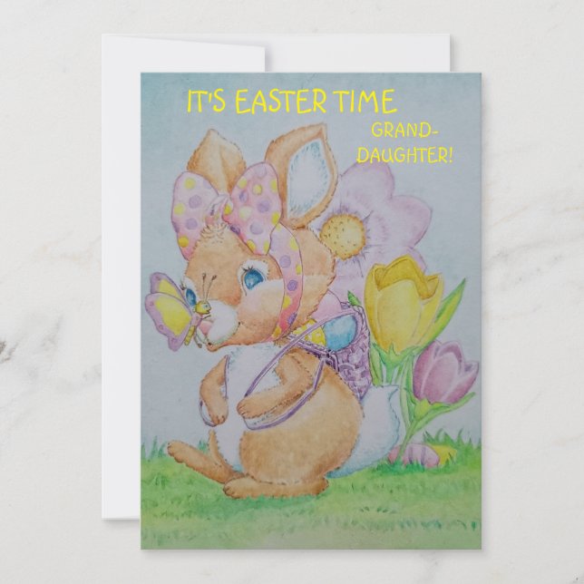 Personalised Granddaughter's Easter Greeting Card  (Front)