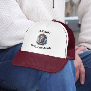Personalised Grandfather Name King Lion Grandpa Trucker Hat