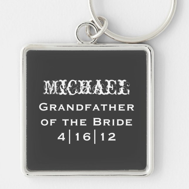Personalised Grandfather of the Bride Keychain (Front)