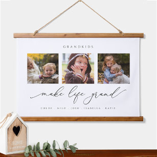 Personalised Grandkids Make Life Grand, Photo Hanging Tapestry
