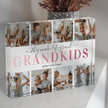Personalised Grandkids Photo Block<br><div class="desc">Create your own grandchildren photo block using this template thats features 8 family pictures,  the saying 'they make life grand',  the word 'grandkids' in a cute pink gradient font,  and their names.</div>