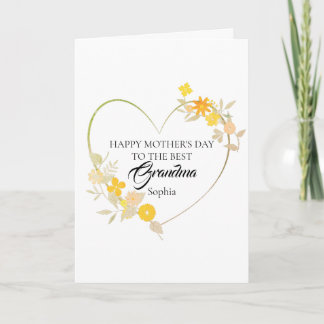 Personalised Grandm Name Mother’s Day Floral Heart Card
